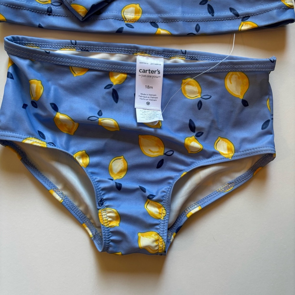 Carter's Blue Lemon Print Rashguard Set - Picture 2 of 7